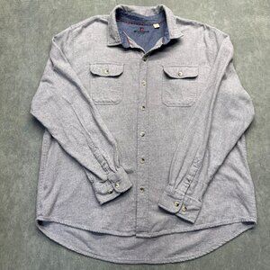 Woolrich Men’s Button Up Shirt | XXL | Gray | 100% Cotton | Lightweight